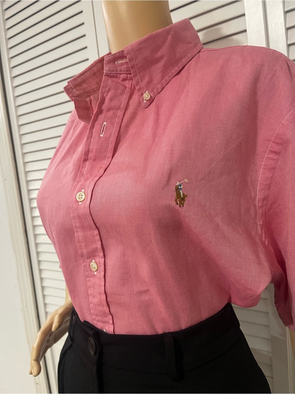 Ralph Lauren Pink Button-Down Shirt with Polo Logo